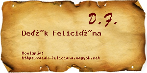 Deák Feliciána névjegykártya