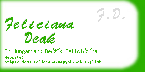 feliciana deak business card
